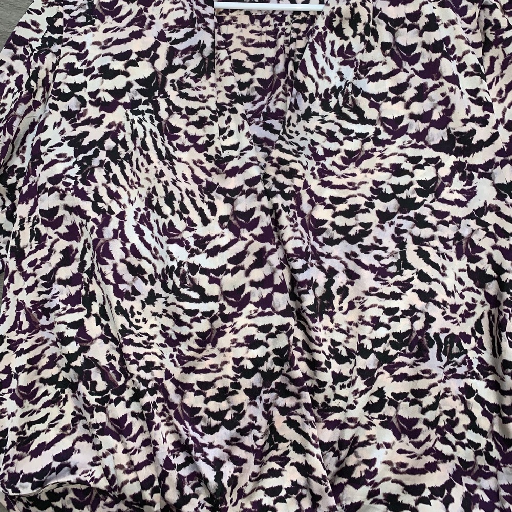 Cowl neck purple patterned blouse - Picture 3 of 4